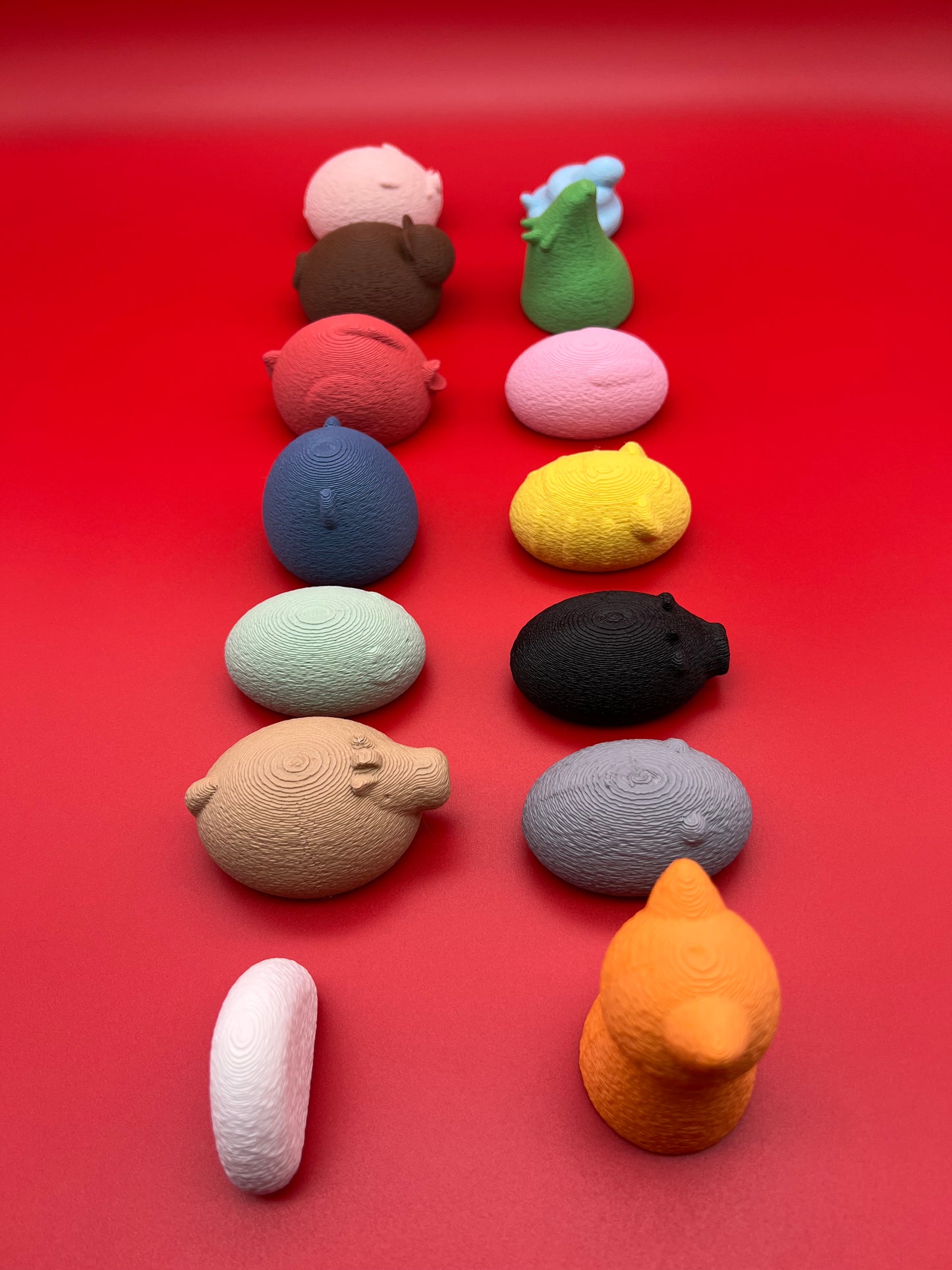 Medium Chinese Zodiac full set (14 Figures) Cat Rat Ox Tiger Rabbit Dragon Snake Horse Sheep Monkey Rooster Dog Boar Riceball Fuzzy texture