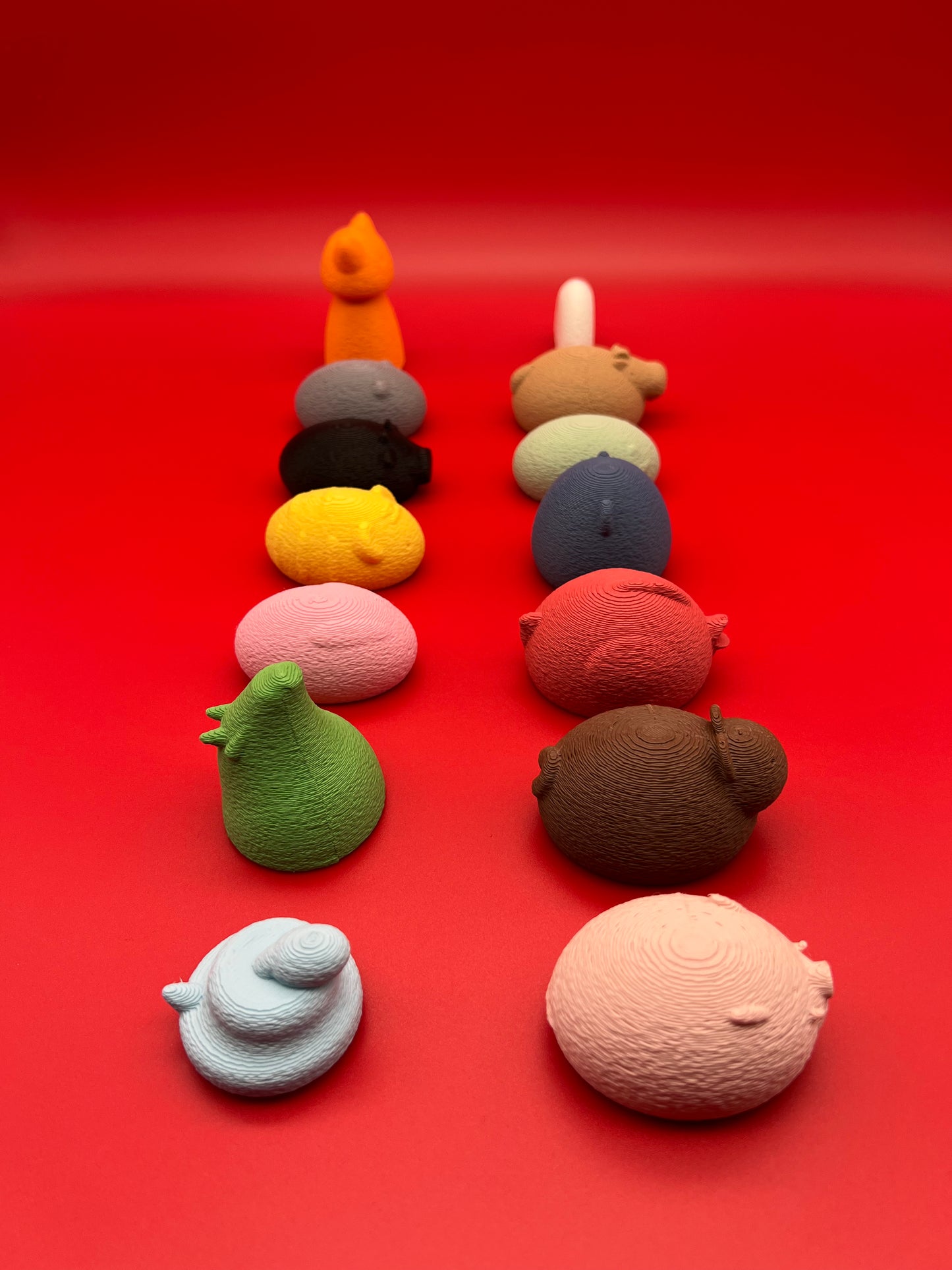 Medium Chinese Zodiac full set (14 Figures) Cat Rat Ox Tiger Rabbit Dragon Snake Horse Sheep Monkey Rooster Dog Boar Riceball Fuzzy texture