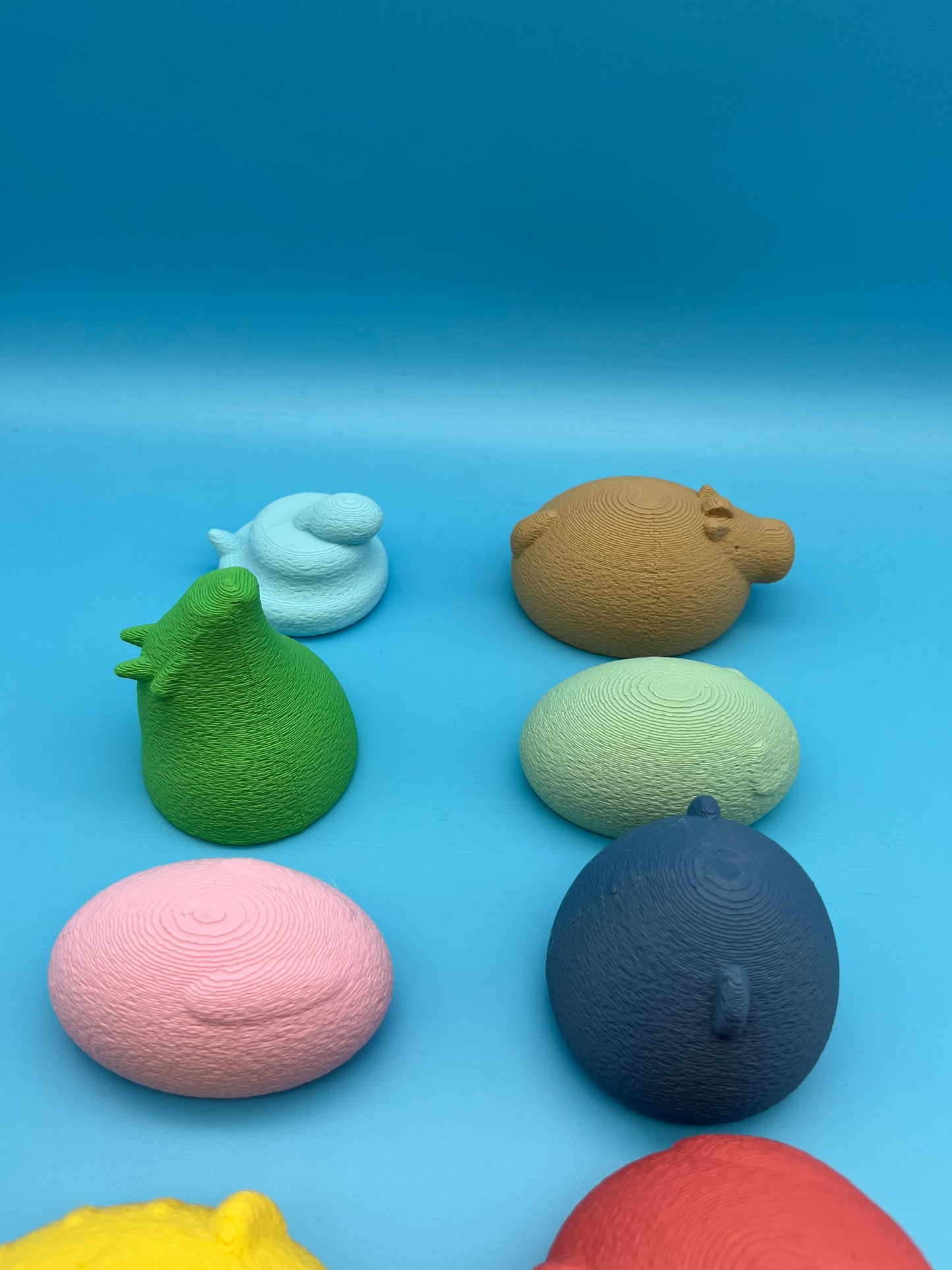 LARGE FUZZY Chinese Zodiac full set (14 Figures) Cat Rat Ox Tiger Rabbit Dragon Snake Horse Sheep Monkey Rooster Dog Boar 3D Printed Color