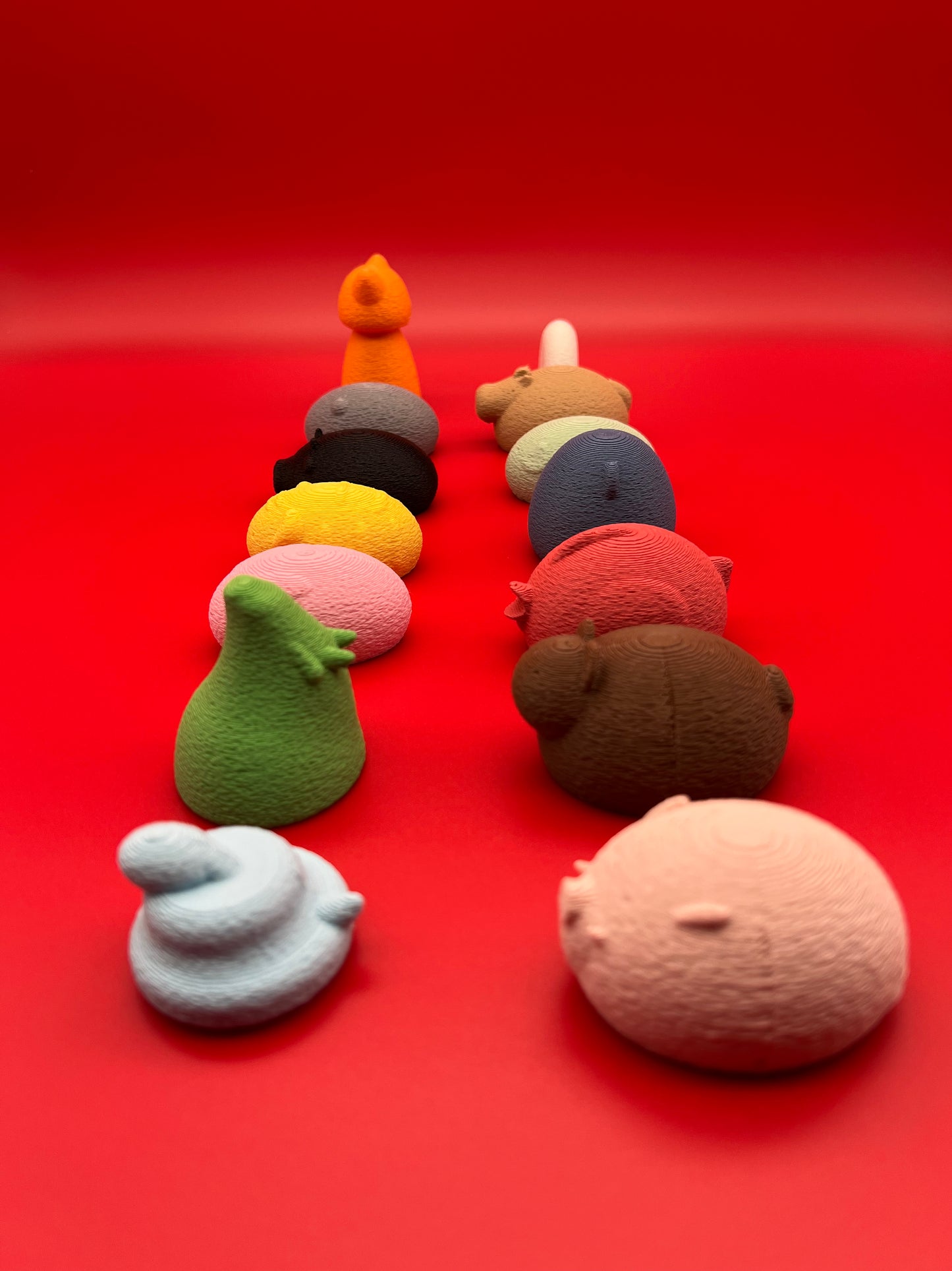 Medium Chinese Zodiac full set (14 Figures) Cat Rat Ox Tiger Rabbit Dragon Snake Horse Sheep Monkey Rooster Dog Boar Riceball Fuzzy texture