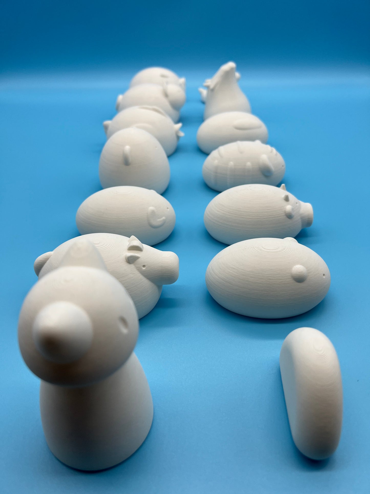 Large UNPAINTED Chinese Zodiac with Riceball figure