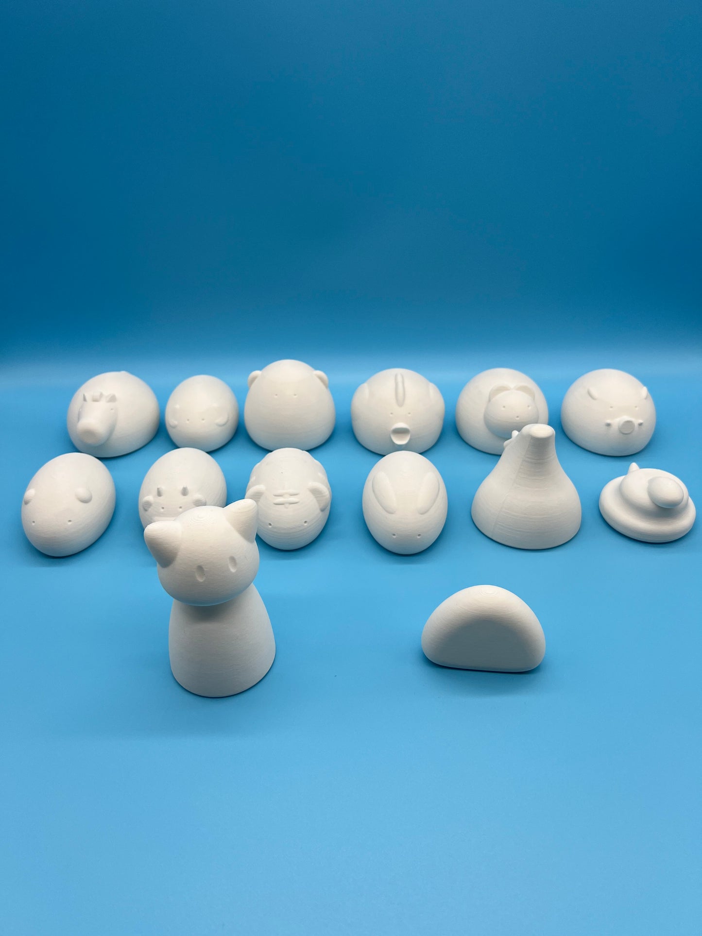Large UNPAINTED Chinese Zodiac with Riceball figure