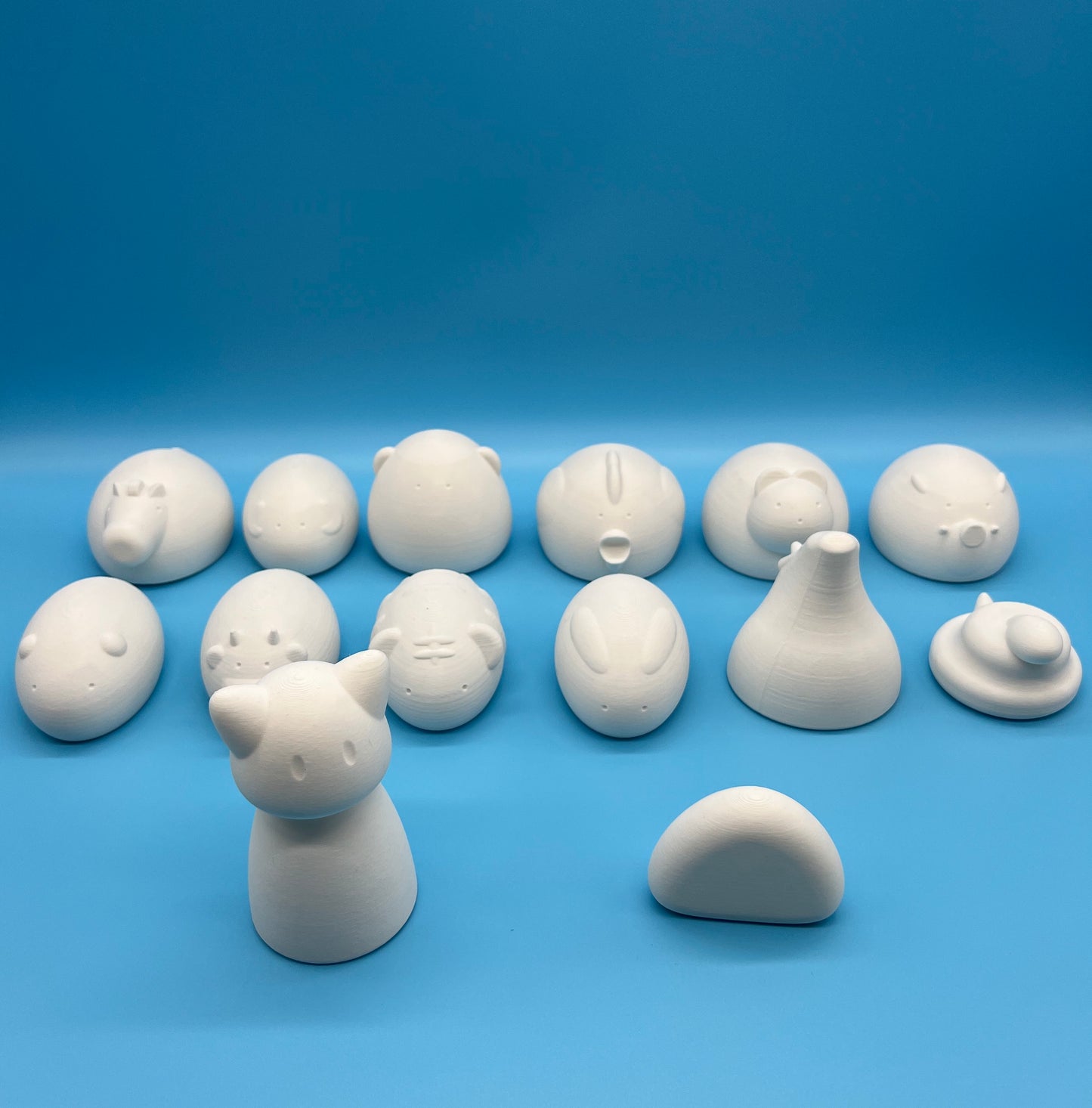 Large UNPAINTED Chinese Zodiac with Riceball figure