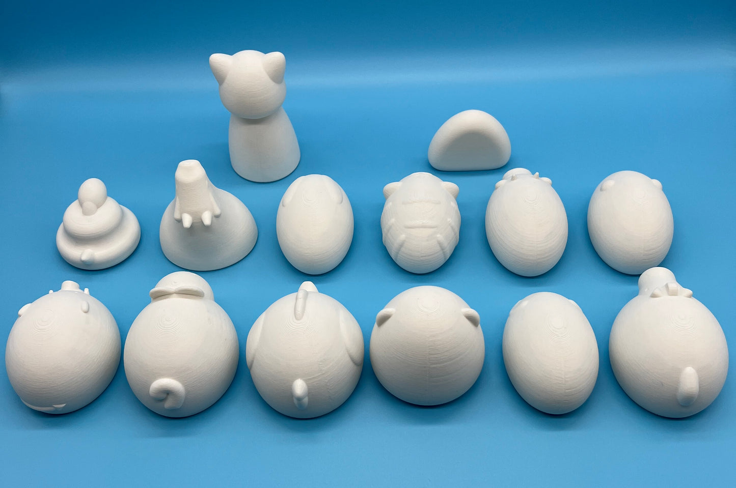 Large UNPAINTED Chinese Zodiac with Riceball figure