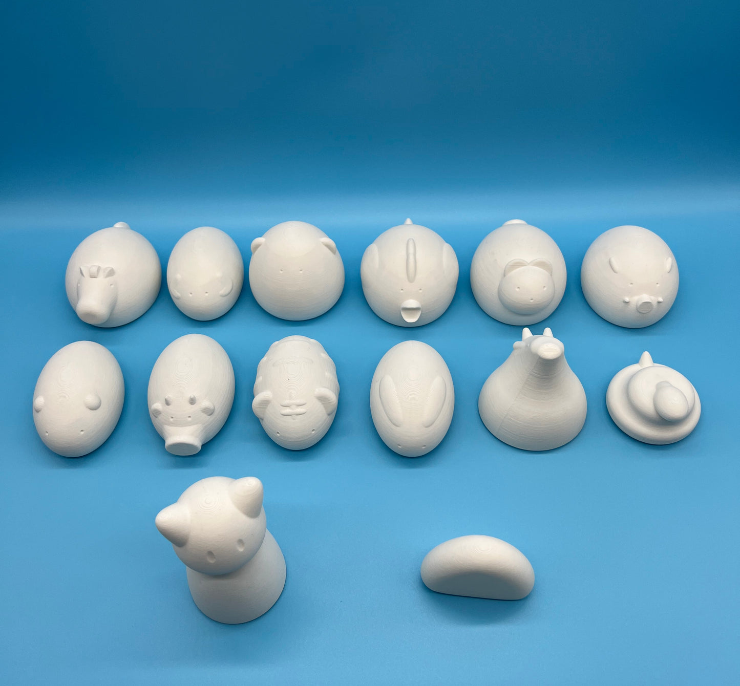 Large UNPAINTED Chinese Zodiac with Riceball figure