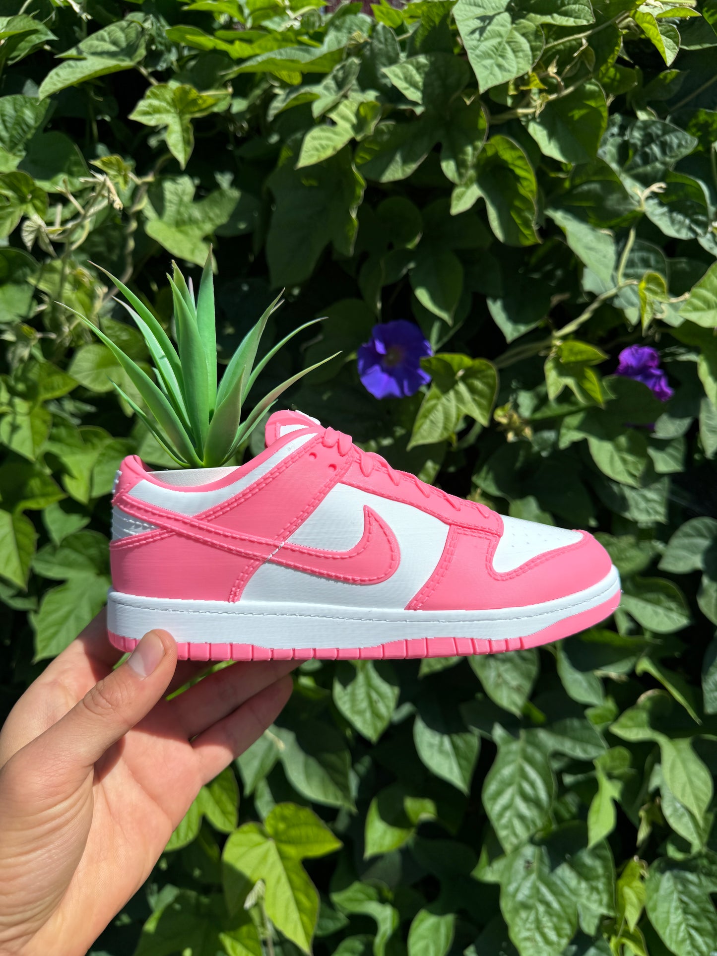 3D Printed Pink and White Sneaker Planter