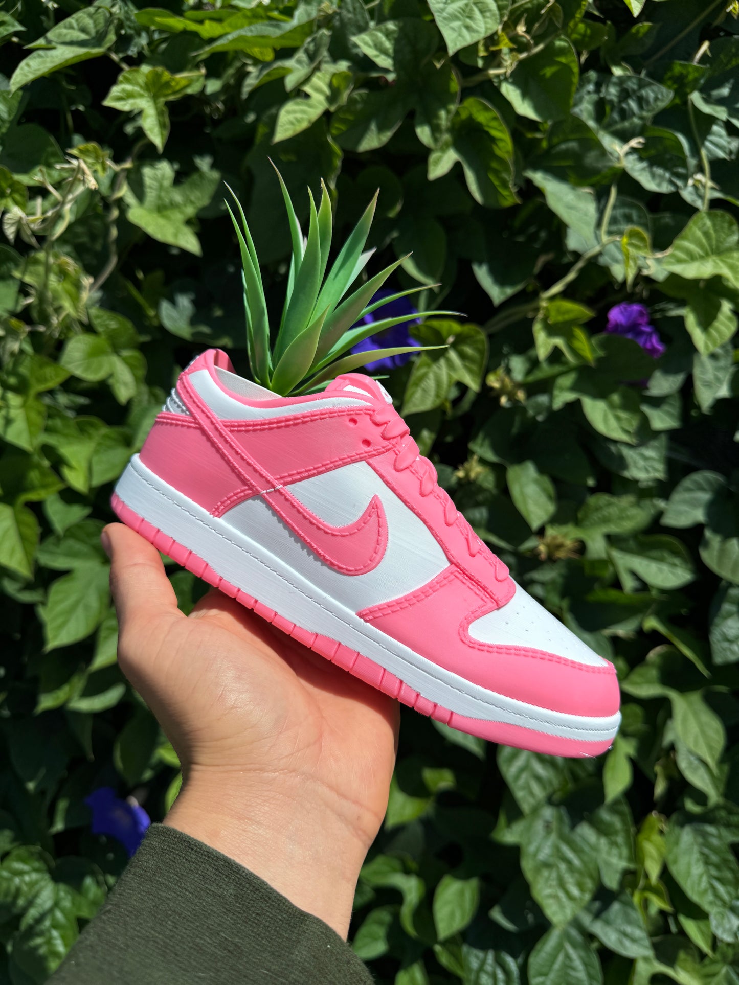 3D Printed Pink and White Sneaker Planter