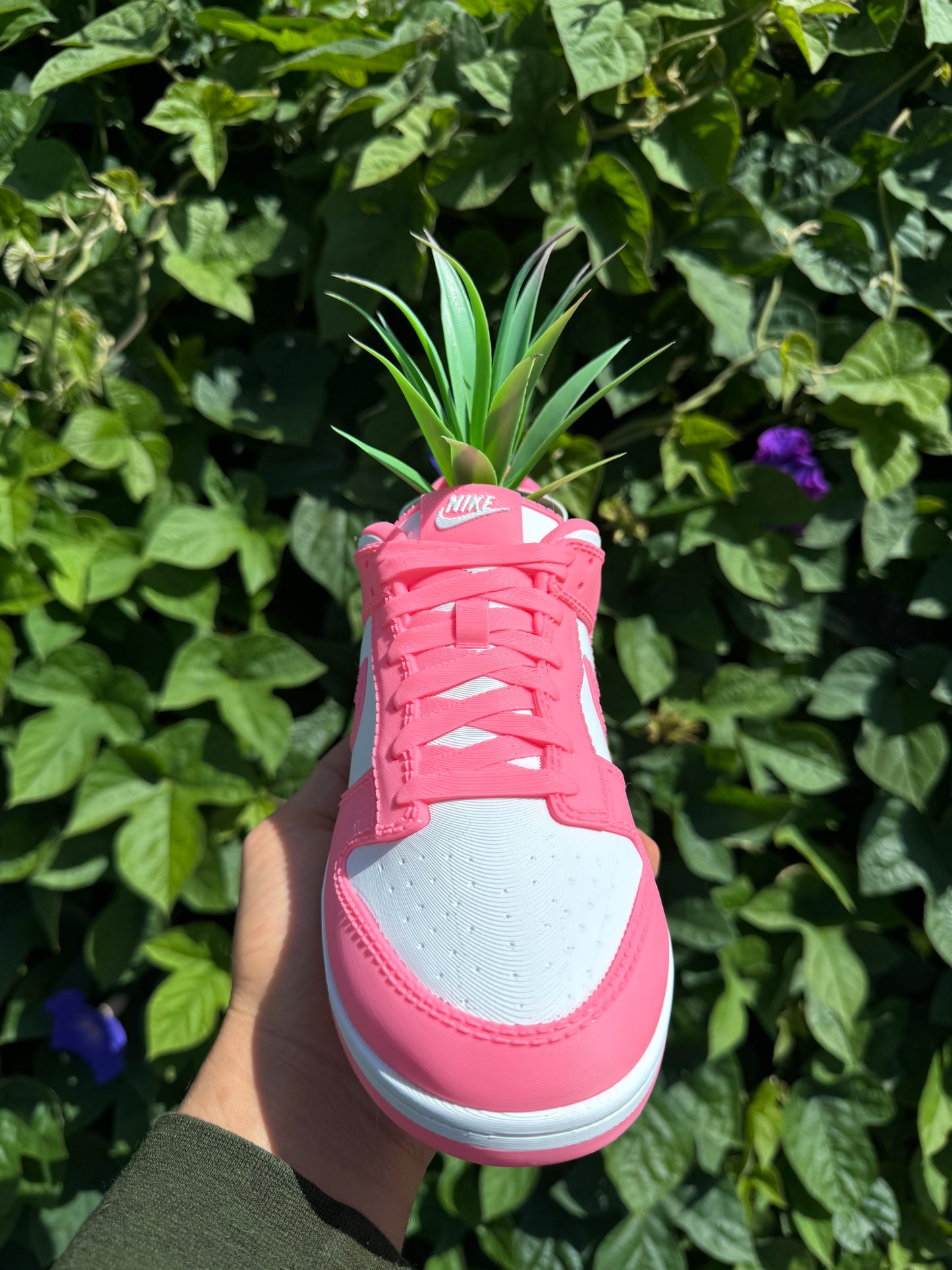 3D Printed Pink and White Sneaker Planter