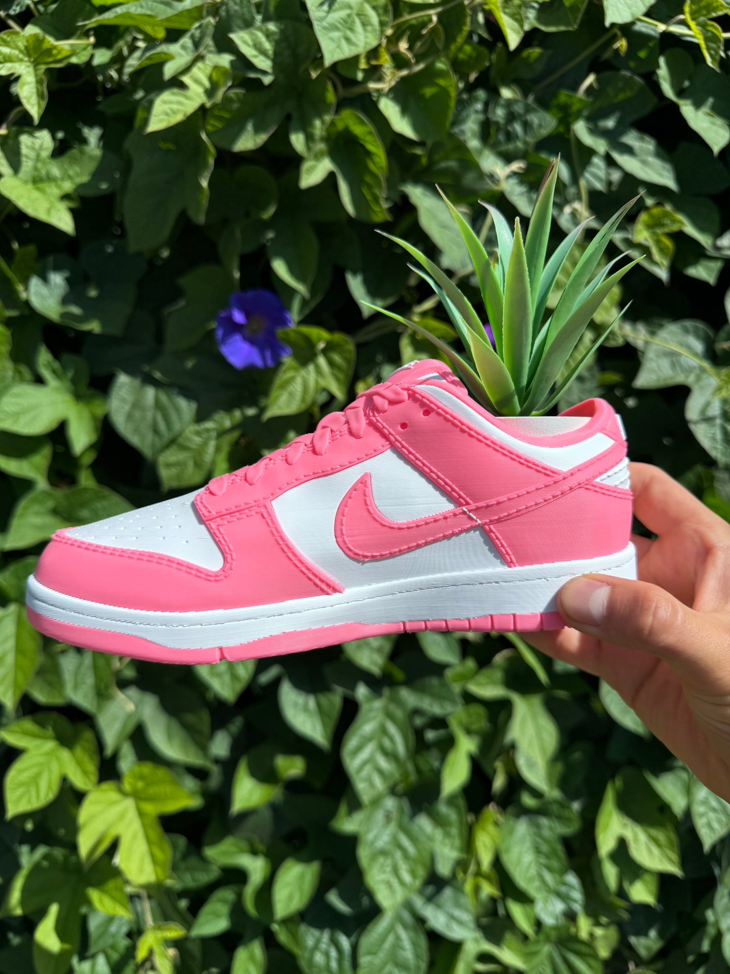 3D Printed Pink and White Sneaker Planter