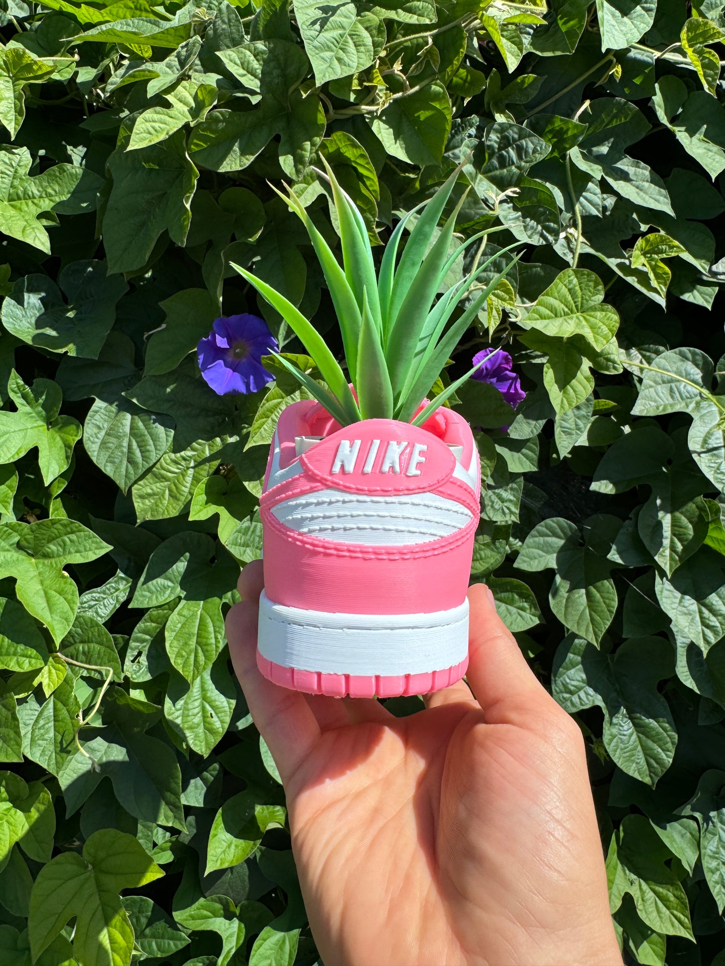 3D Printed Pink and White Sneaker Planter