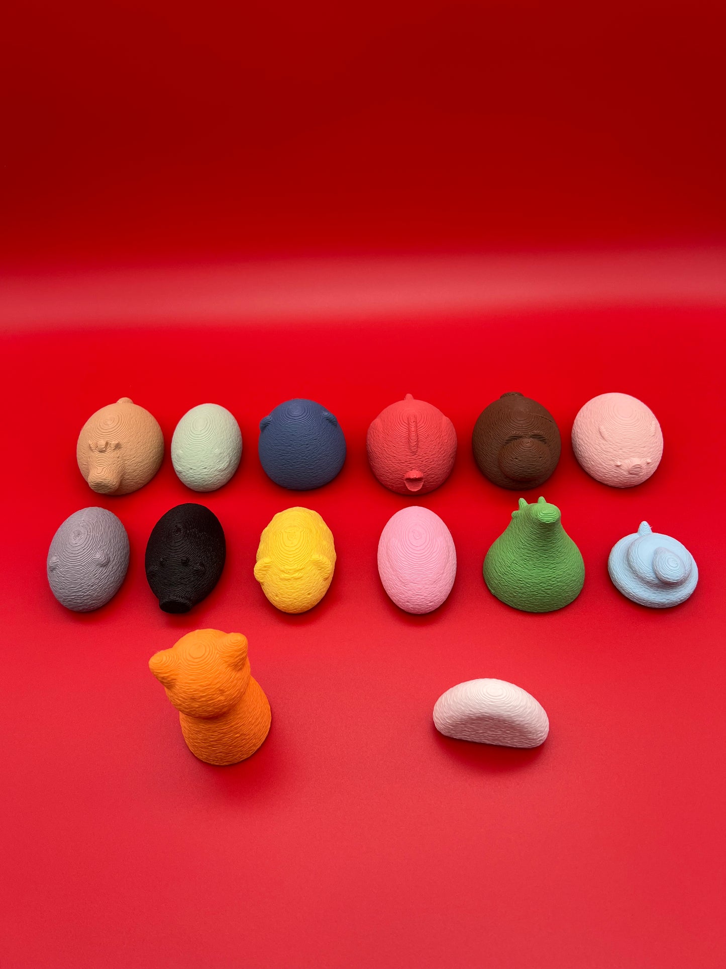 Medium Chinese Zodiac full set (14 Figures) Cat Rat Ox Tiger Rabbit Dragon Snake Horse Sheep Monkey Rooster Dog Boar Riceball Fuzzy texture