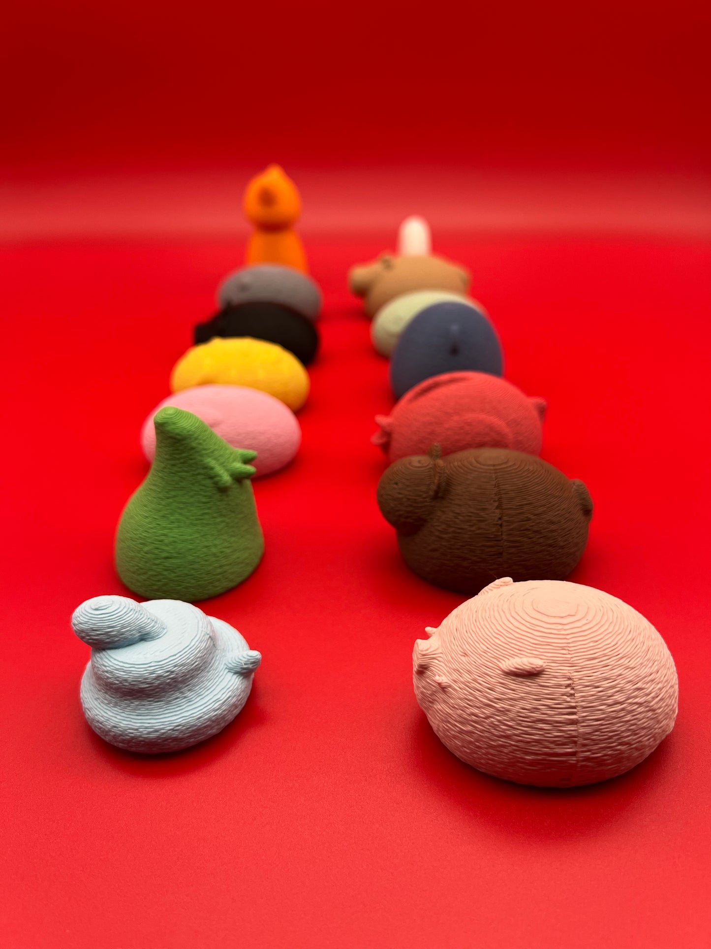 Medium Chinese Zodiac full set (14 Figures) Cat Rat Ox Tiger Rabbit Dragon Snake Horse Sheep Monkey Rooster Dog Boar Riceball Fuzzy texture