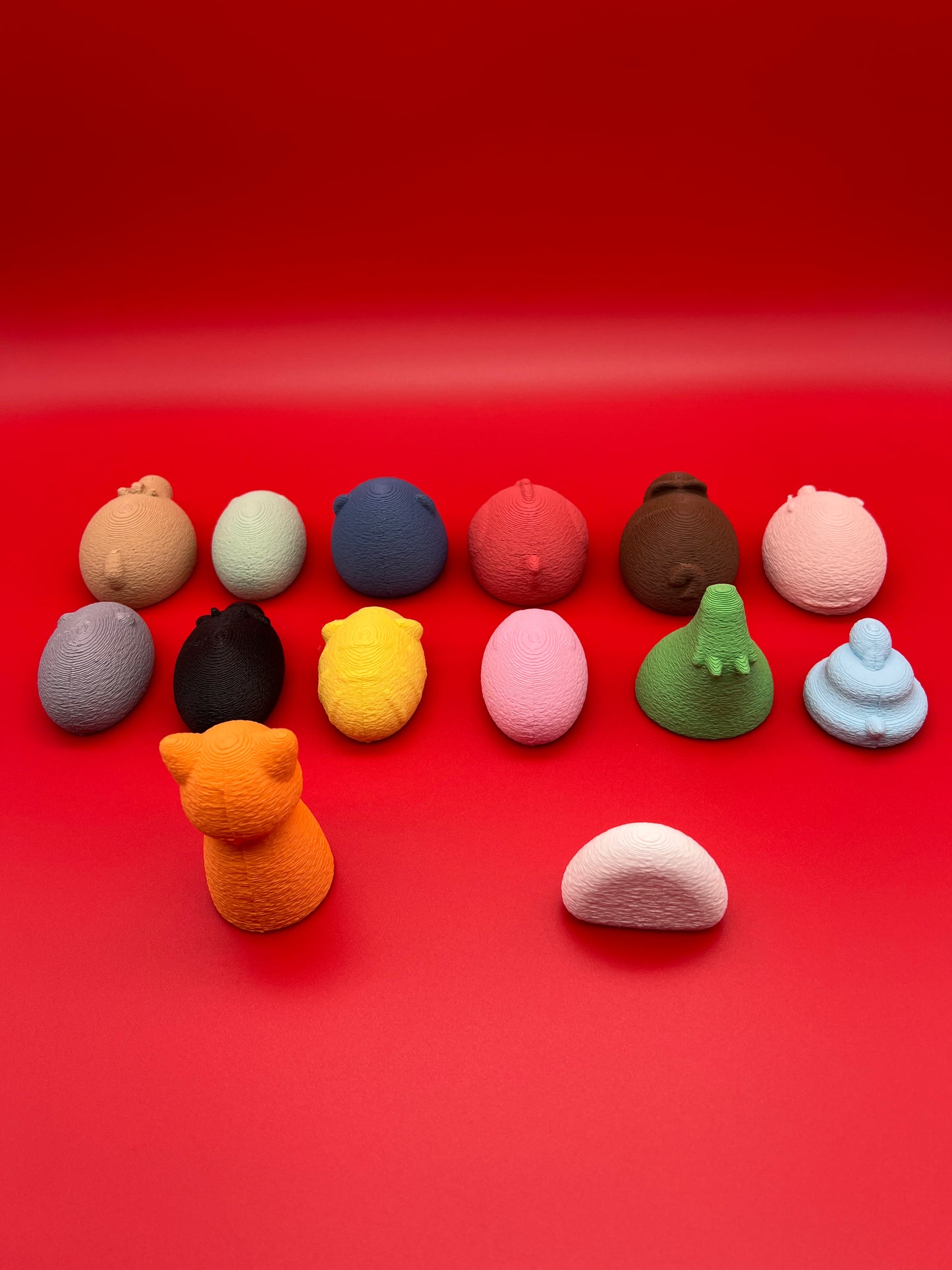 Medium Chinese Zodiac full set (14 Figures) Cat Rat Ox Tiger Rabbit Dragon Snake Horse Sheep Monkey Rooster Dog Boar Riceball Fuzzy texture